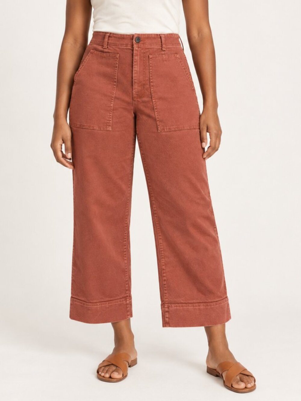 Madewell Utility Wide-Leg Crop Pants | Warm Nutmeg | Size 29